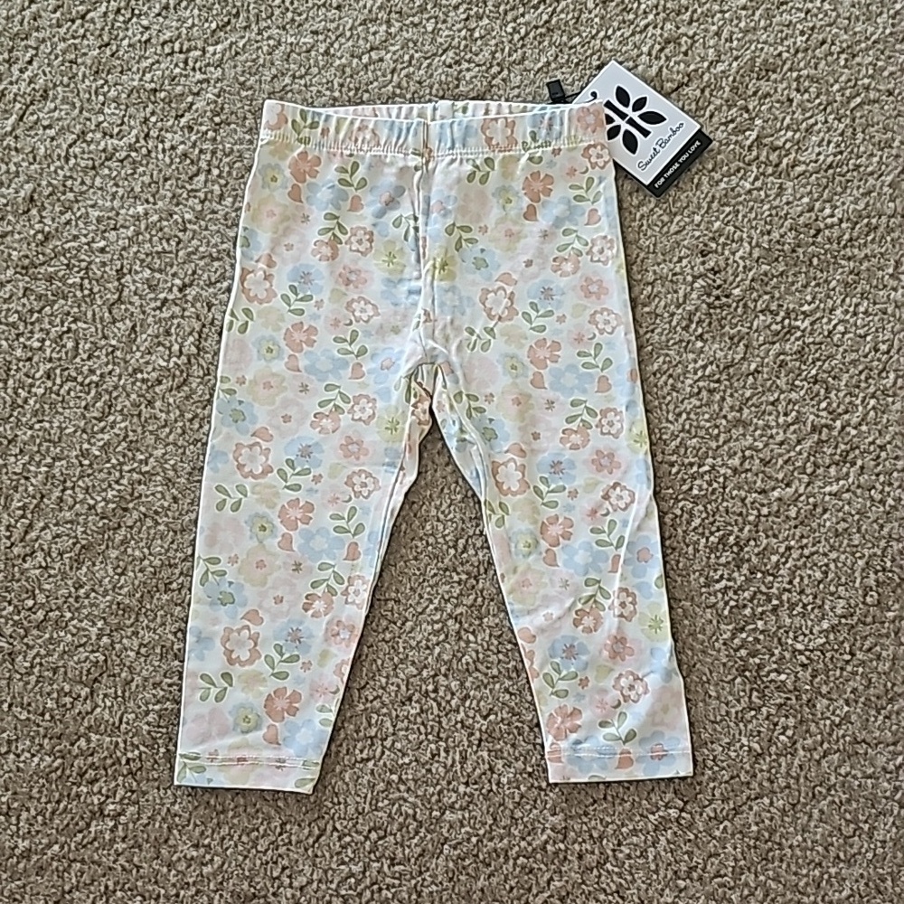 Baby Girl Sweet Bamboo Floral Leggings 3-6M New